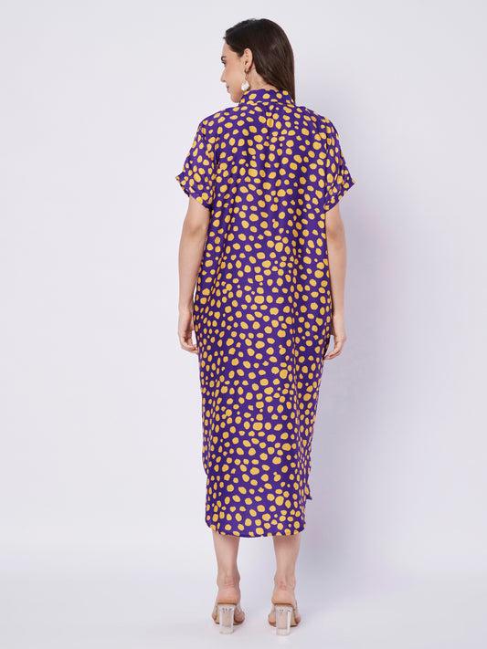 Kuberakshi Polka Dot Shirt Midi Dress