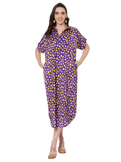 Kuberakshi Polka Dot Shirt Midi Dress