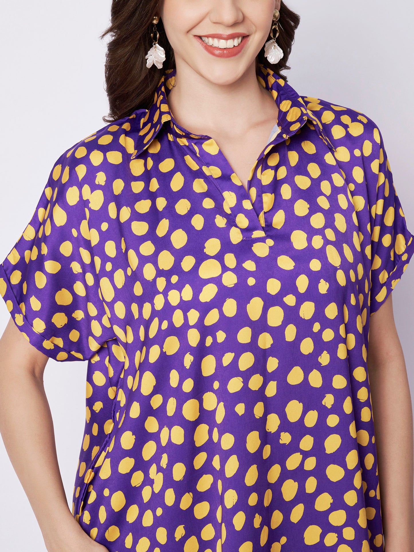 Kuberakshi Polka Dot Shirt Midi Dress