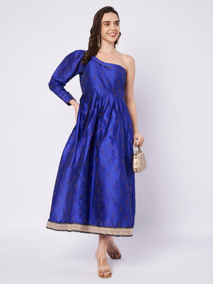 Kuberakshi One-Shoulder Festive Anarkali Midi Dress