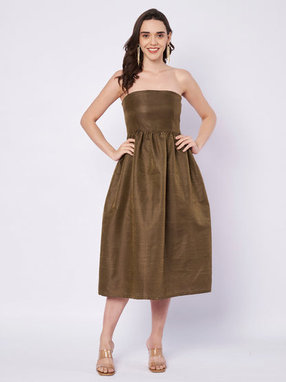 Kuberakshi Textured Strapless Midi Dress