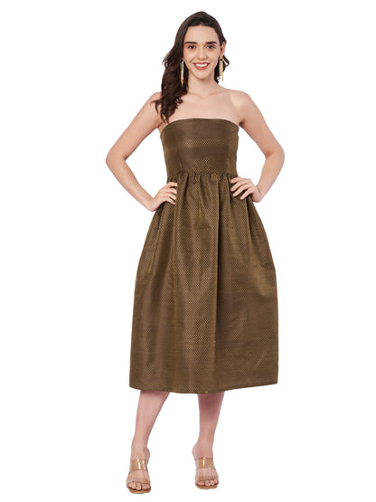 Kuberakshi Textured Strapless Midi Dress