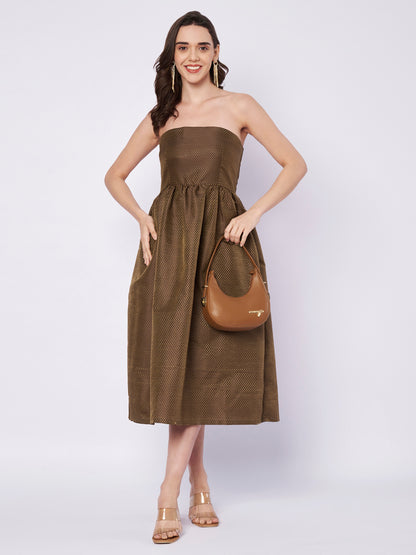 Kuberakshi Textured Strapless Midi Dress