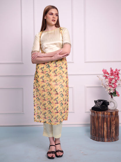 Three Piece kurti plazzo set
