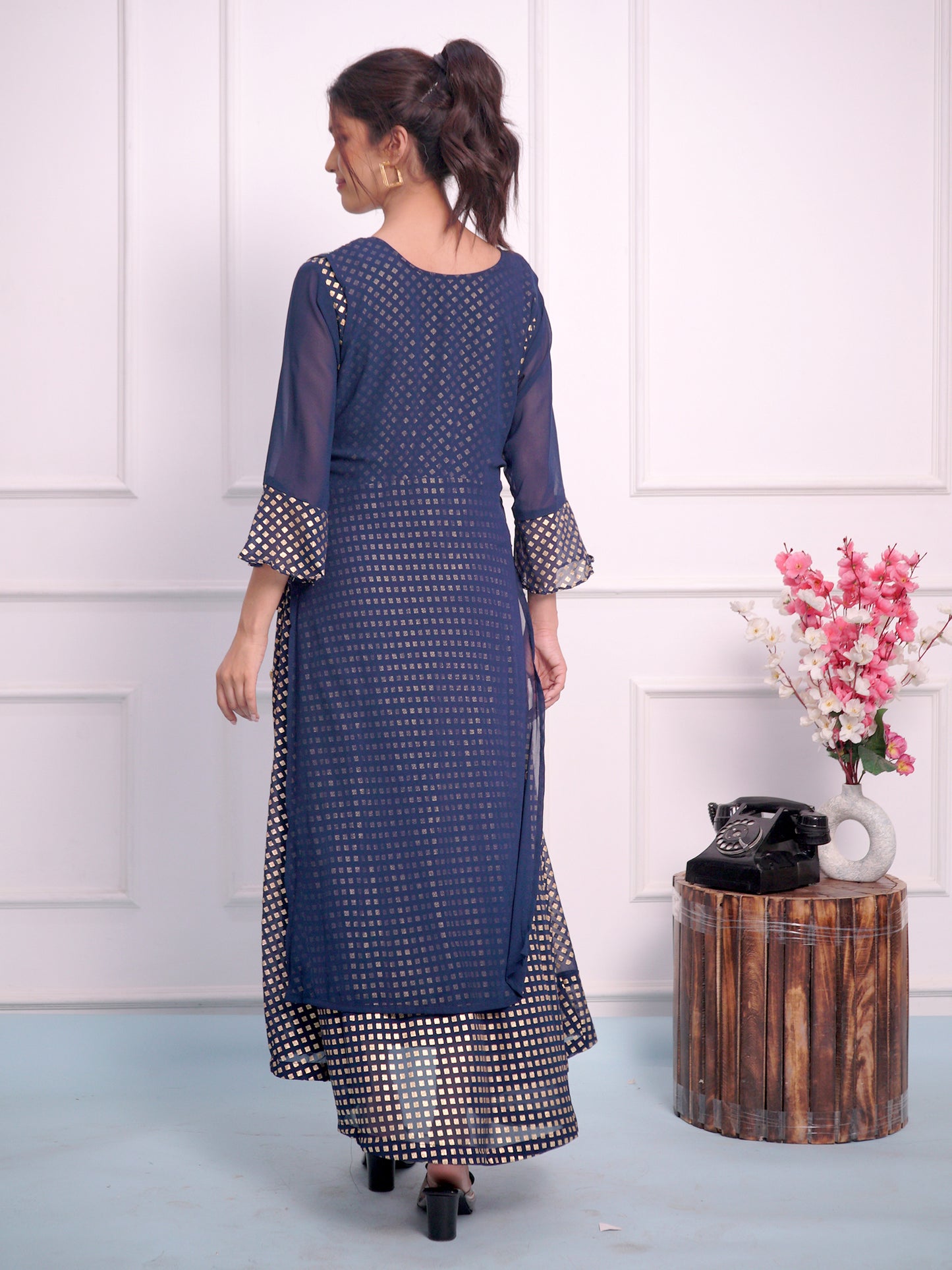 Double Layered  Dress with Seroski work