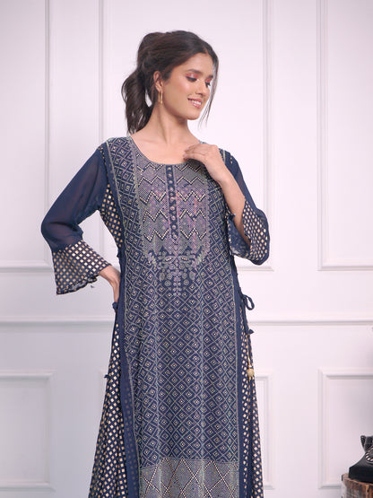 Double Layered  Dress with Seroski work