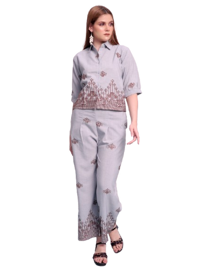 Stylish Cord Set with Embroidery