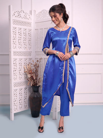 Heavy satin Long Kurti with Plazzo Pant