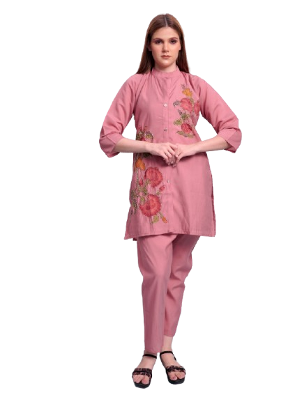 Cord Set with piping embroidery