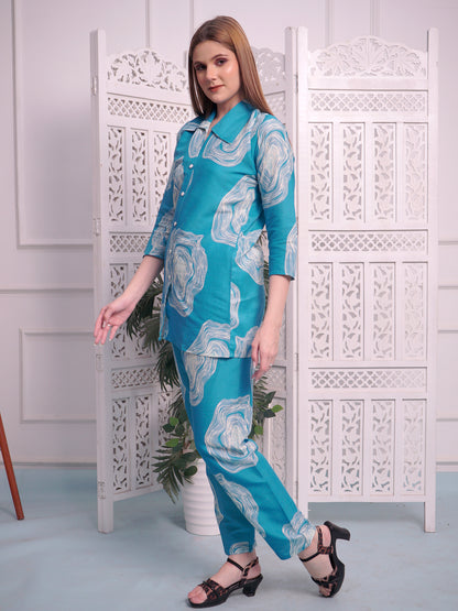 Pure Cotton Marble Print Cord Set