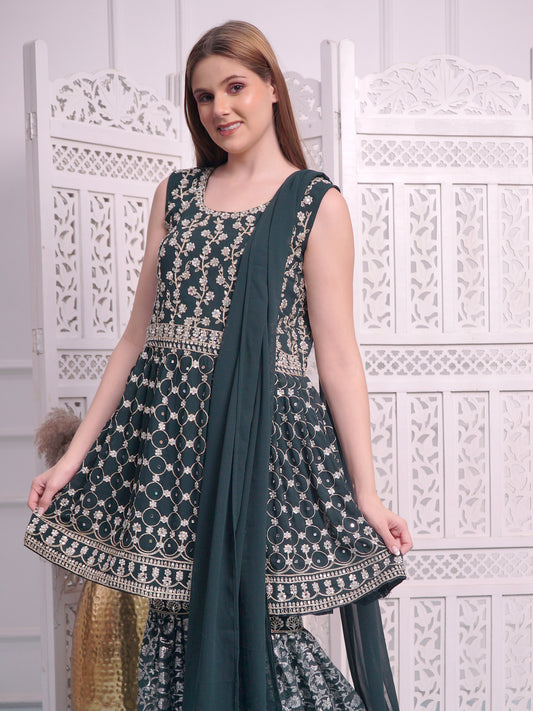 Green Garara Suit set  for women | Ladies |Girls