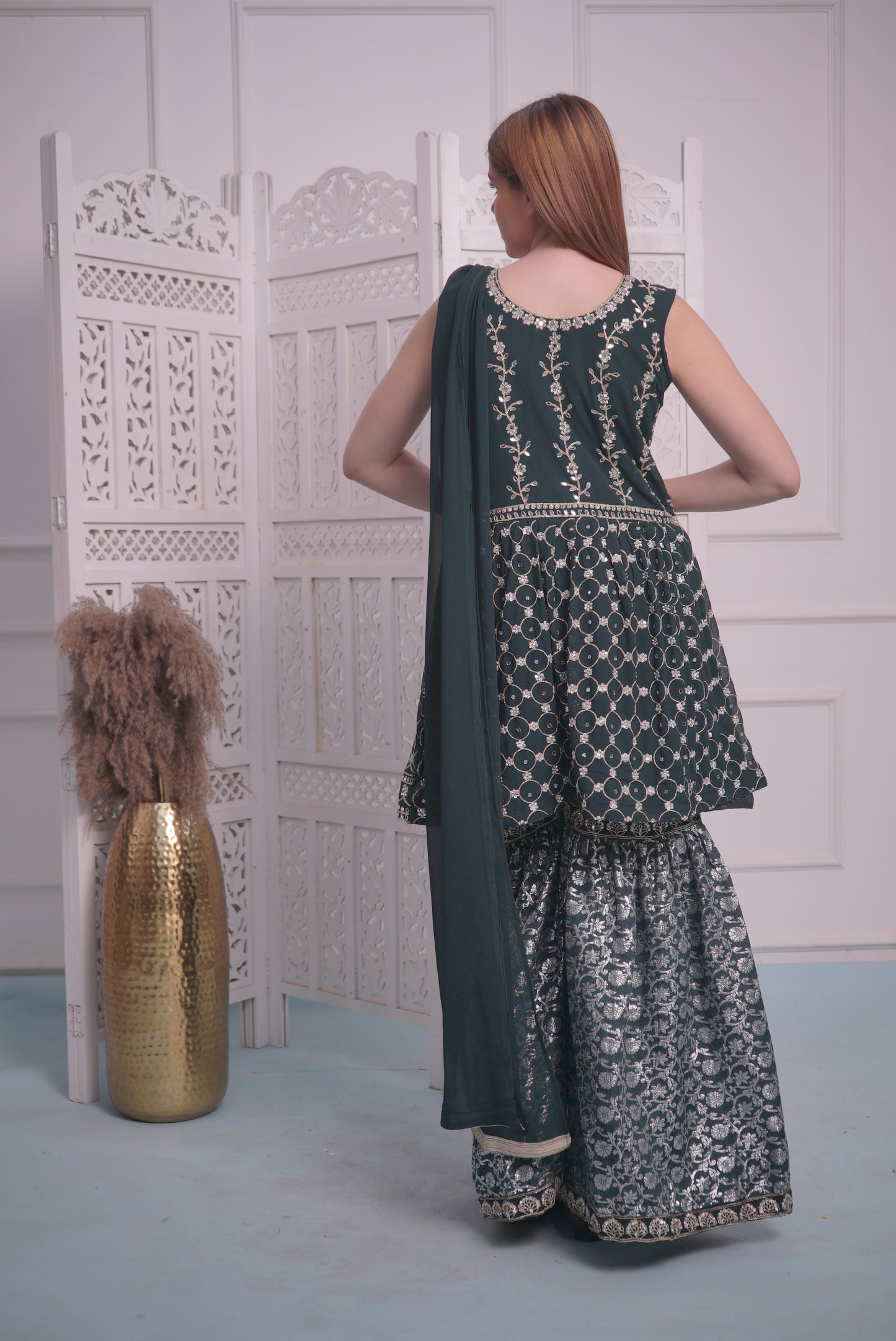 Green Garara Suit set  for women | Ladies |Girls