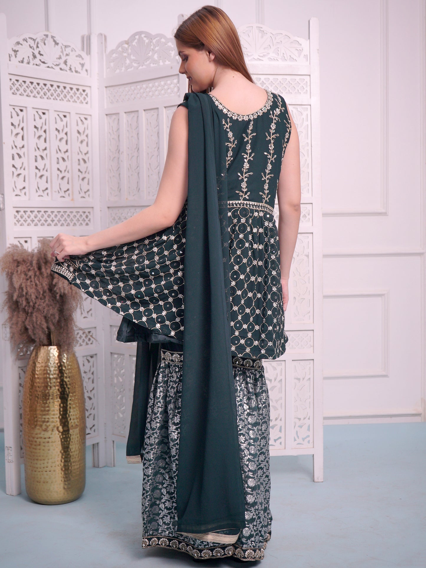 Green Garara Suit set  for women | Ladies |Girls