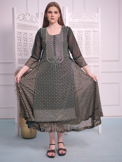 Elegant Double Layered Georgette Gown