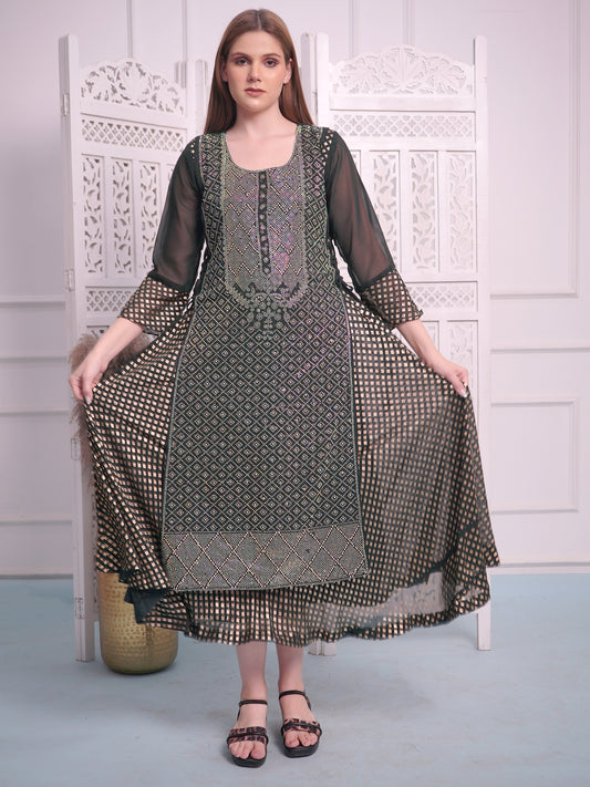 Elegant Double Layered Georgette Gown