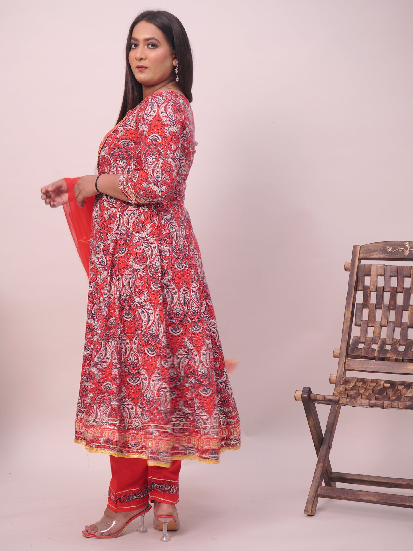 Elegant Red Anarkali cotton suit for Women|| Girls|| Ladies