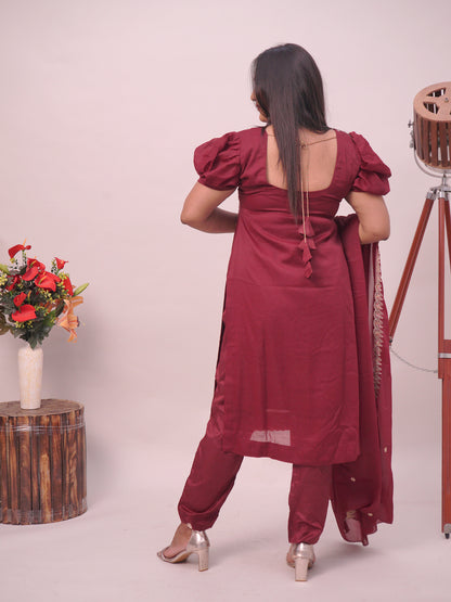 Cherry A-Line Suit With Pant