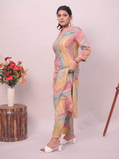 Multi colour Long kurta style Cord Set
