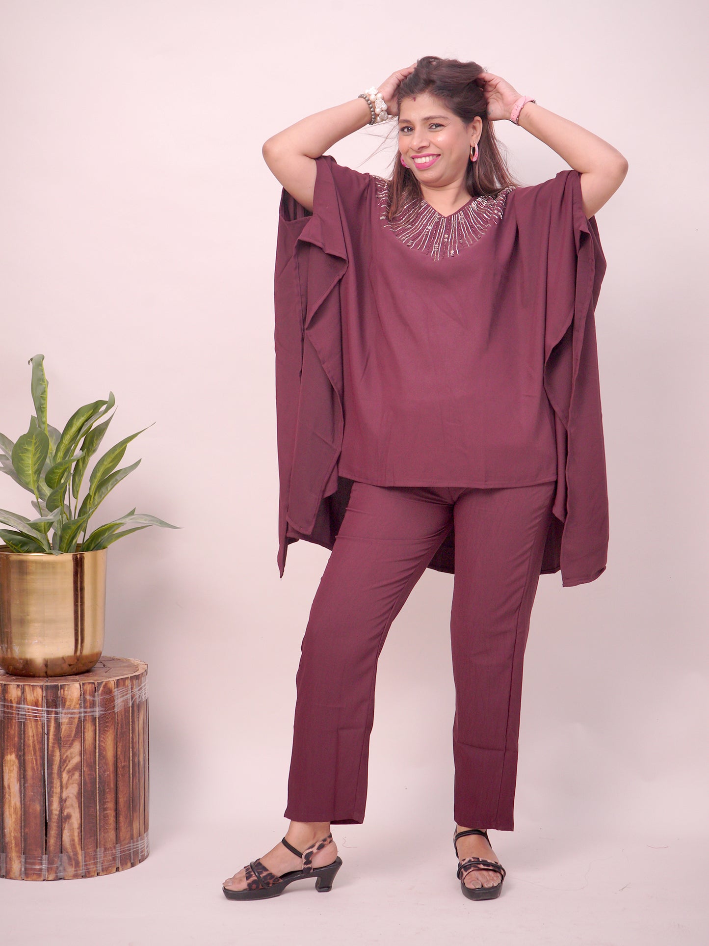 Kaftan style sequence work Cord set