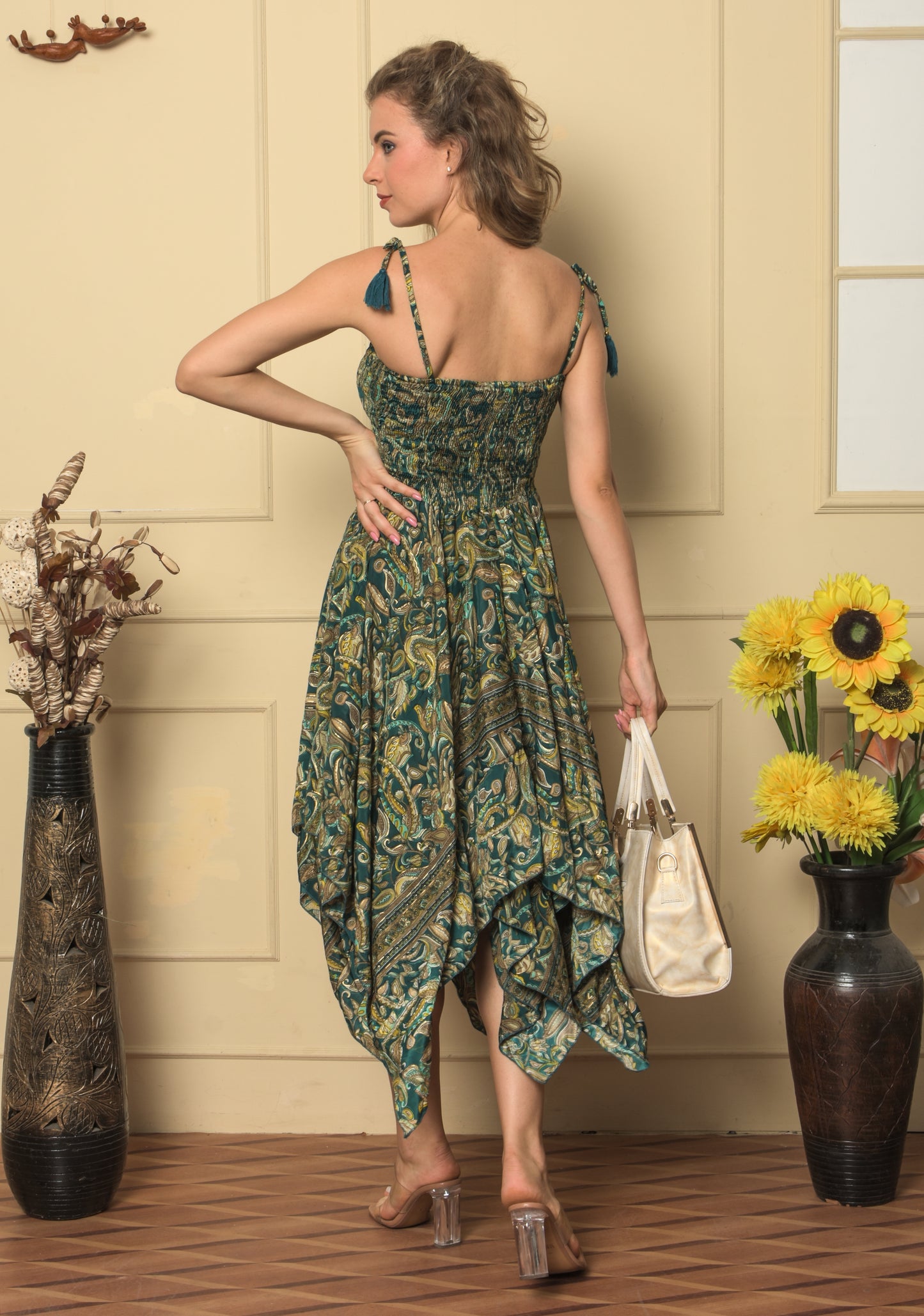 Bottle Green Dancing Doll  Strappy Sexy Dress for Women’s & Girl’s