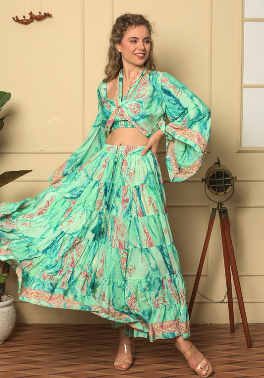 Stylish Skirt top with Shrug