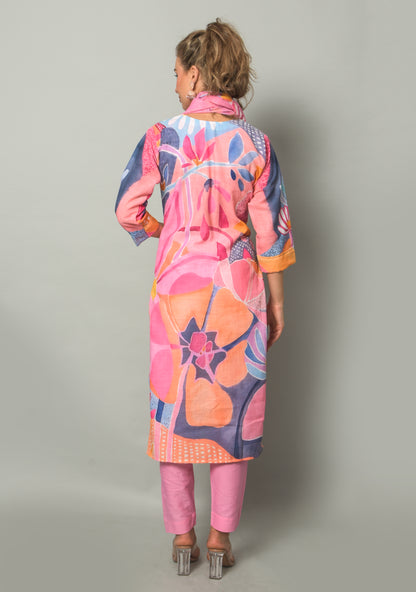 Pure Cotton  Regular Fit Kurta Set for Women