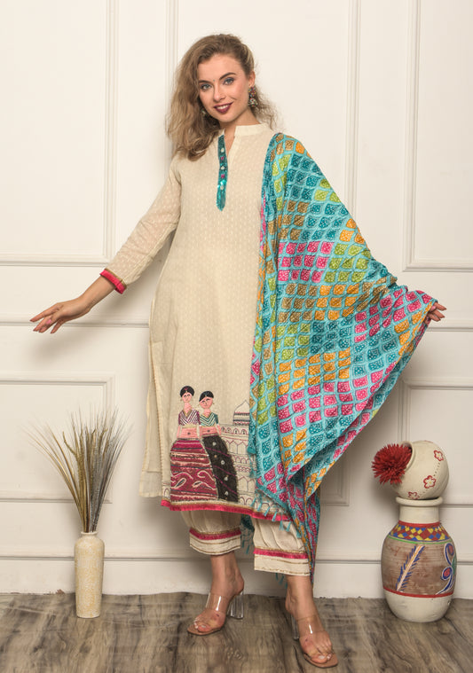 Beautiful Cotton Suit with Pathani designer Pant