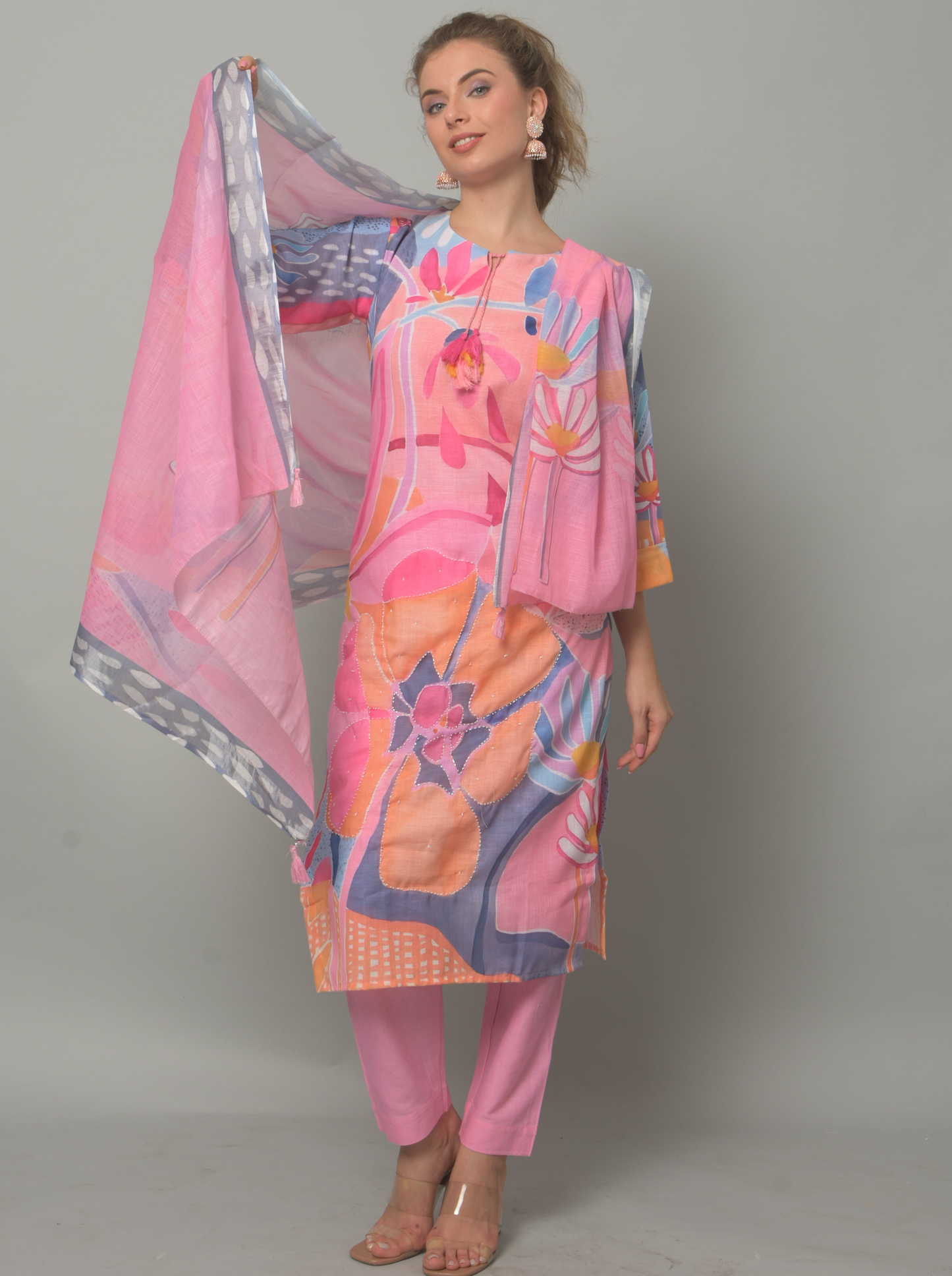 Pure Cotton  Regular Fit Kurta Set for Women
