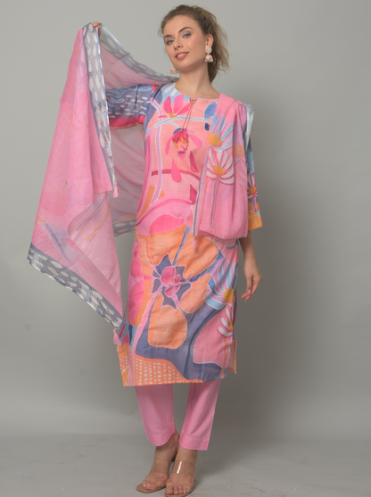 Pure Cotton  Regular Fit Kurta Set for Women