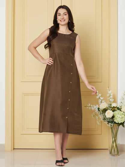 Kuberakshi - Brown side cut long dress