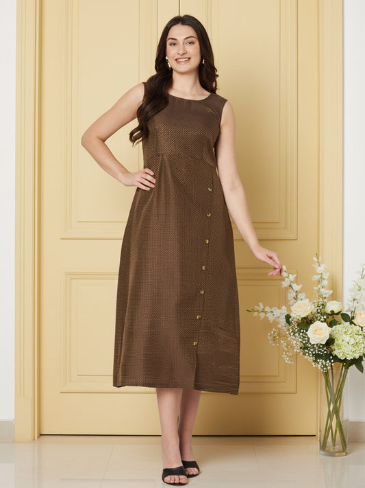 Kuberakshi - Brown side cut long dress