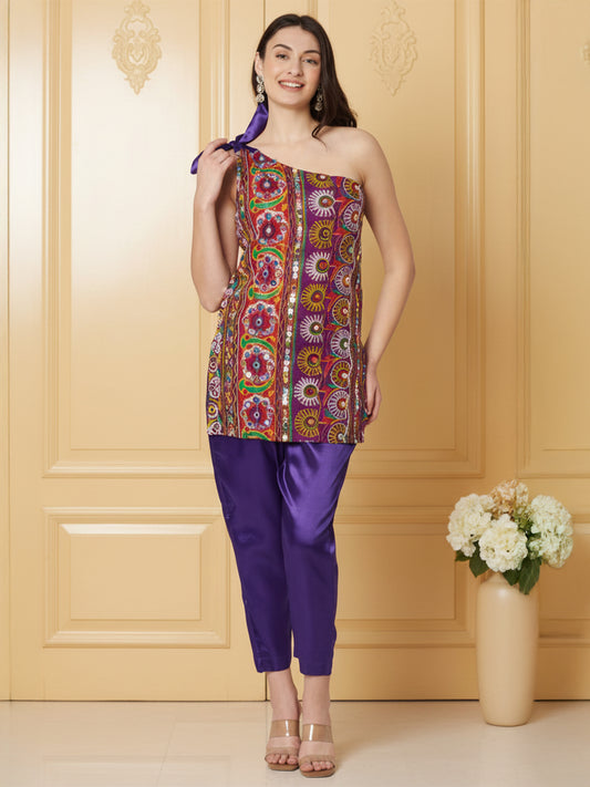 Kuberakshi-Jaipuri  style one shoulder cord set