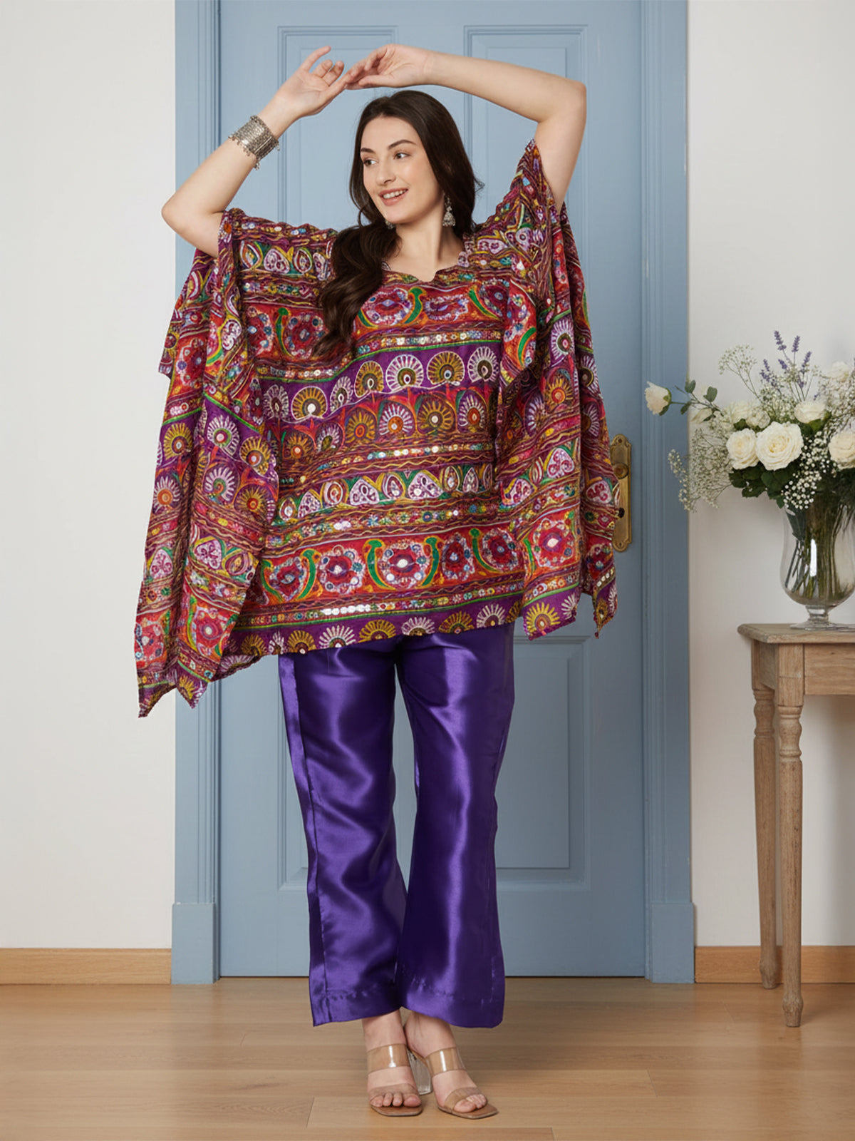 Jaipuri multi colour Cord Set