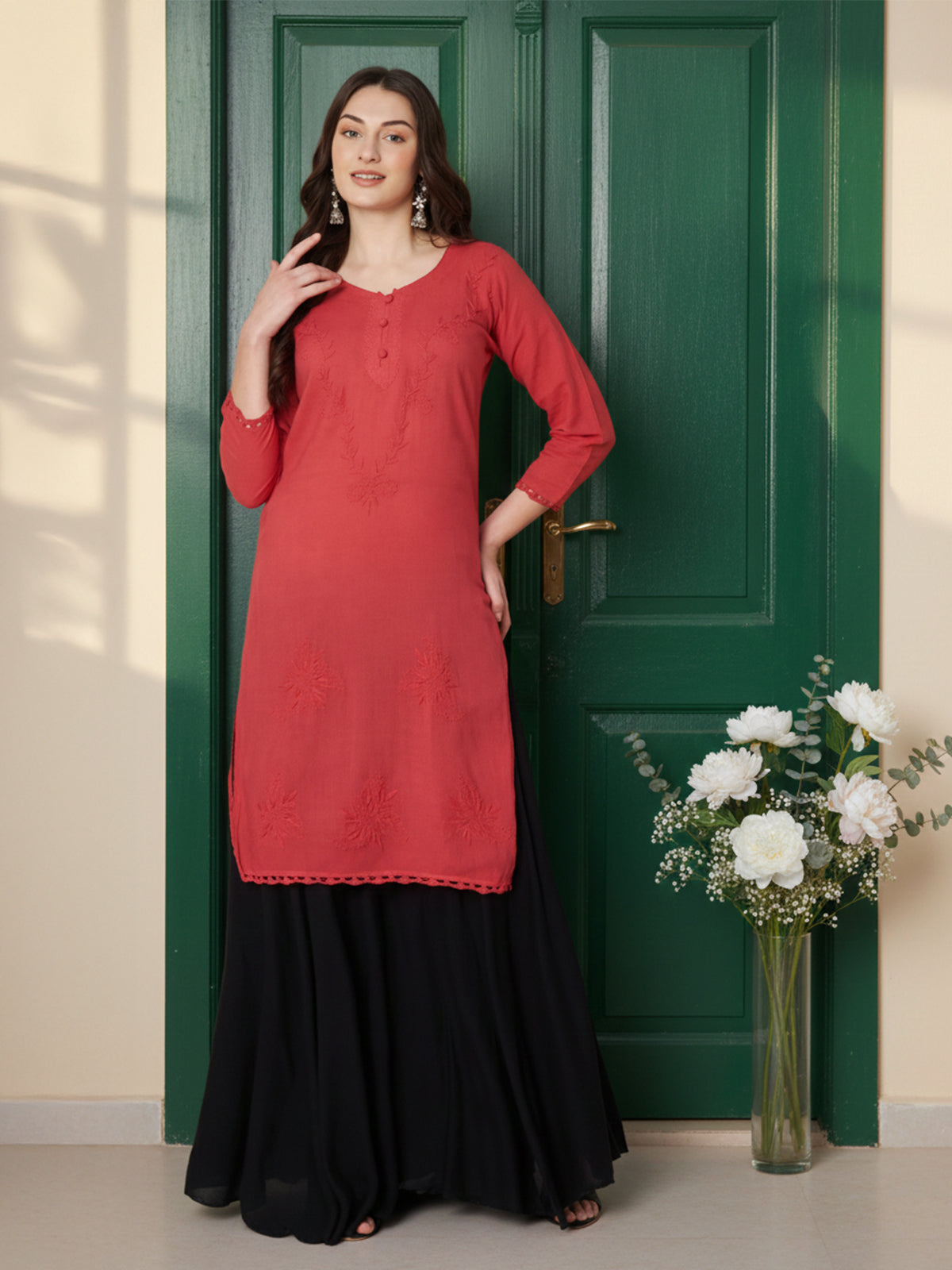 Kuberakshi -Chikankari Kurtis-  |women |Girls