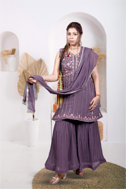 Pastel purple Colour Garara Set  suit for Women |Girls |Ladies|
