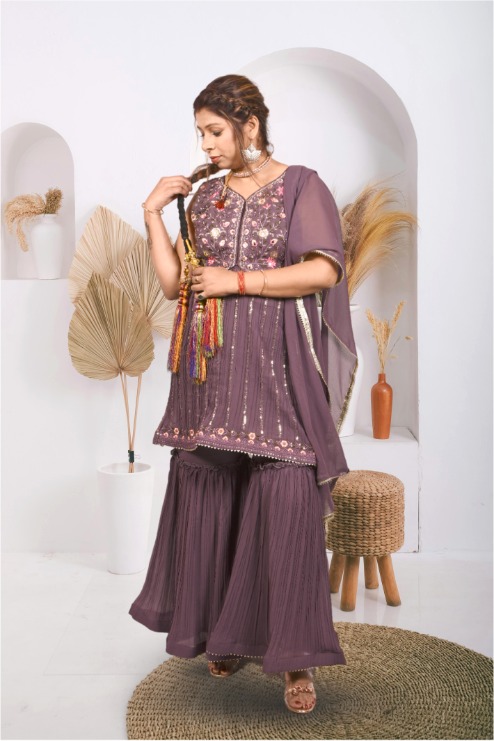 Pastel purple Colour Garara Set  suit for Women |Girls |Ladies|