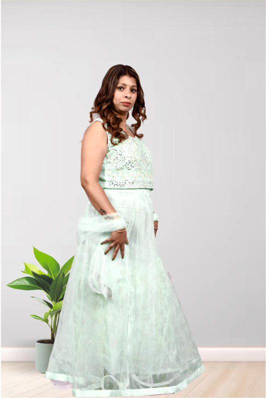 Crop top set with  dupatta for girls.
