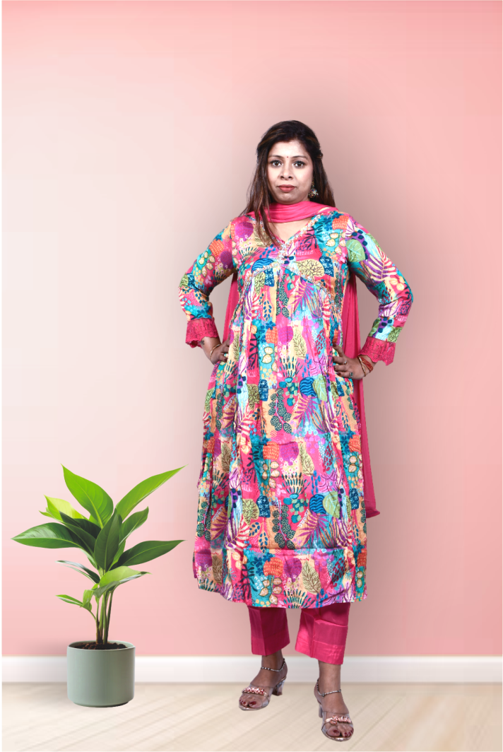 Hot Pink Georgette suit for Women|| Girls|| Ladies