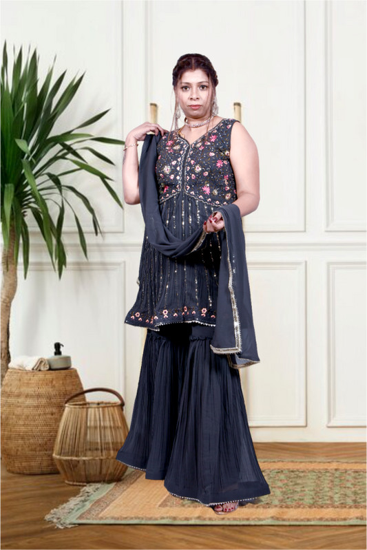 Pastel Blue Colour Garara Set  suit for Women |Girls| Ladies|