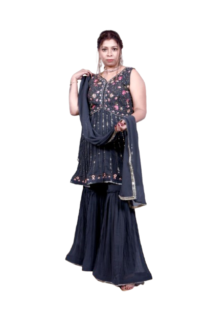Kuberakshii -Pastel Blue Colour Garara Set  suit for Women |Girls| Ladies|
