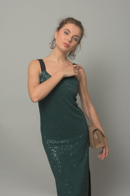 Women Bodycon Sequined  Dress_ Stripy _Party Wear| Girls | Ladies