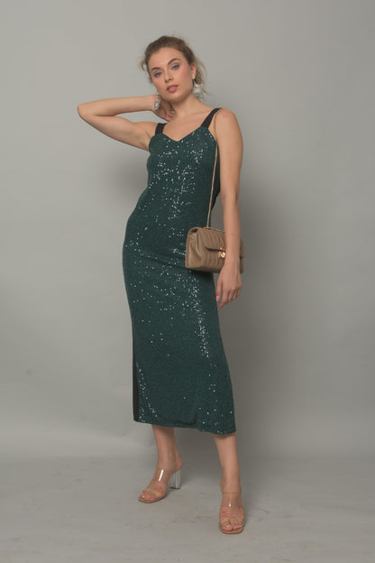 Women Bodycon Sequined  Dress_ Stripy _Party Wear| Girls | Ladies