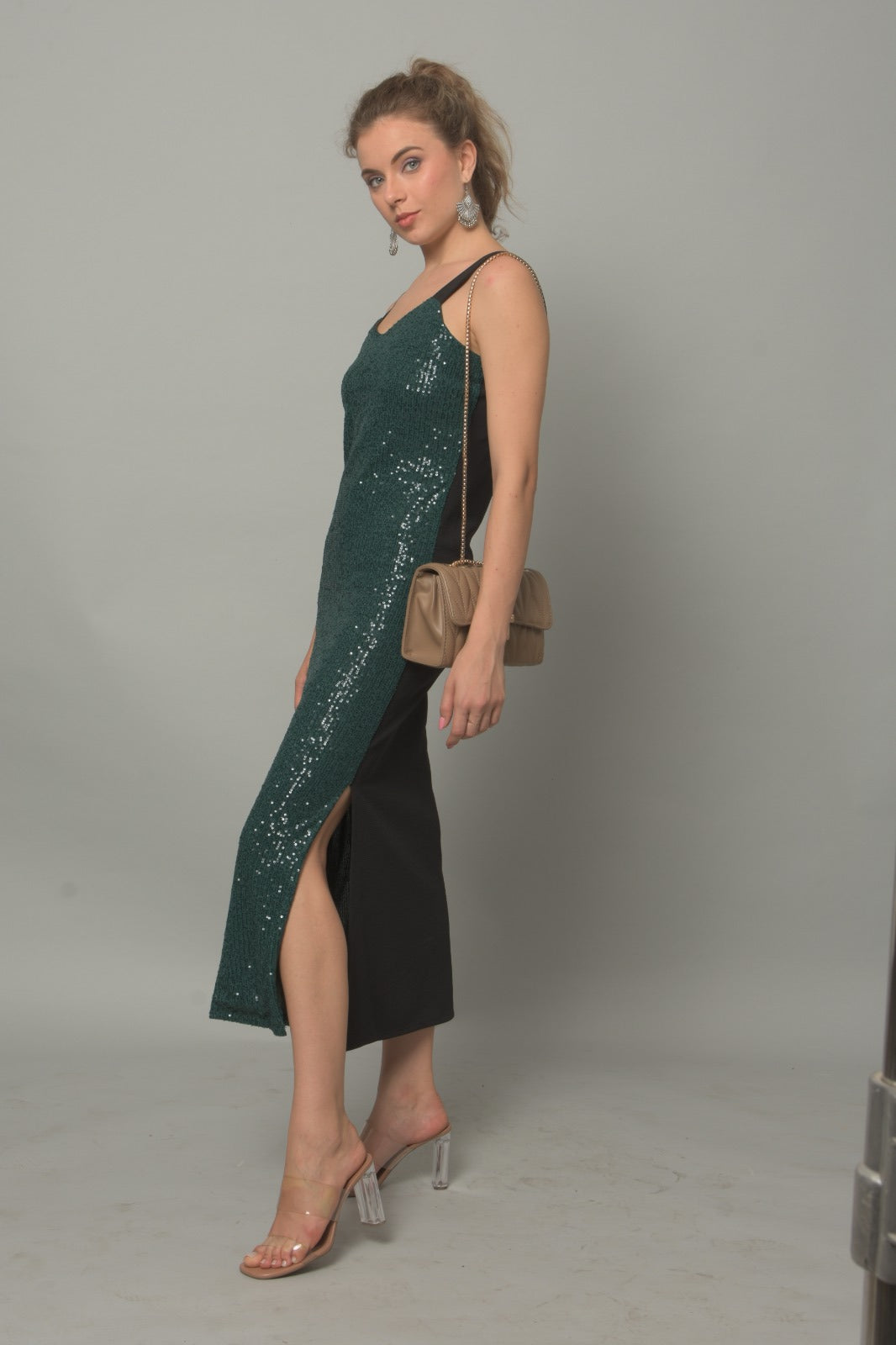 Women Bodycon Sequined  Dress_ Stripy _Party Wear| Girls | Ladies