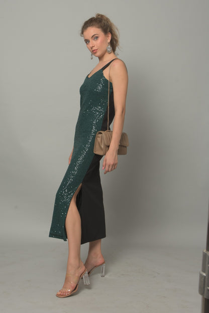 Women Bodycon Sequined  Dress_ Stripy _Party Wear| Girls | Ladies