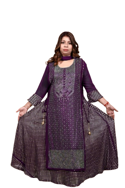 Elegant Double Layered Georgette Gown