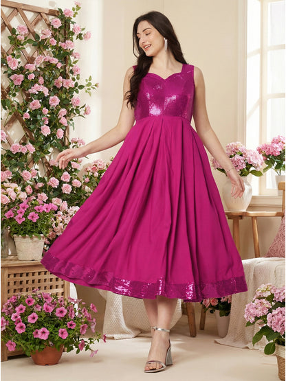 Kuberakshi- Hot Pink Long flary gown